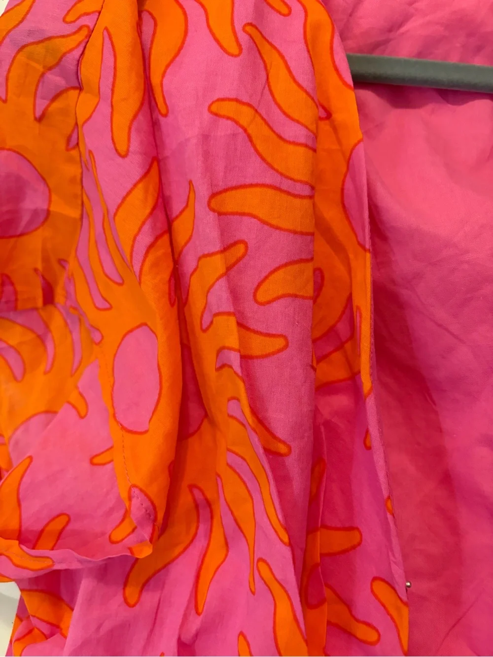 J. Marie Pink & Orange Sunburst Wrap Mini Romper - NWT size Large - Picture 13 of 16